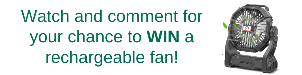 Watch and comment for your chance to WIN a rechargeable fan!